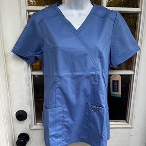 Cherokee Workwear Ciel Blue Scrub Top